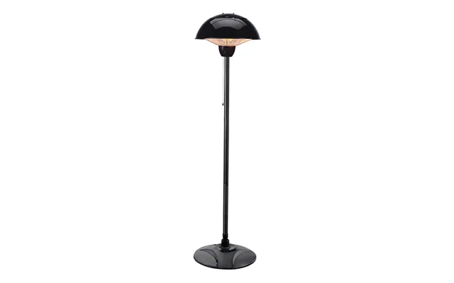 Zink Radiant Onyx Floor Standing Patio Heater 1500w Halogen Element Floor Standing In Gloss Black Outdoor Exterior Light