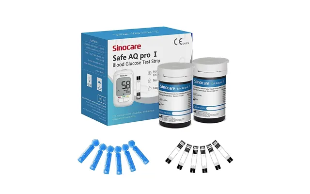50pcs Sinocare Glucometer Glucose Test Strips With Free Lancets - Safe Aq Pro