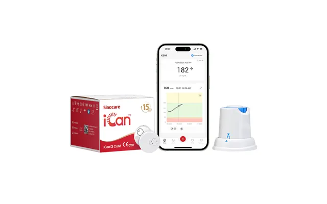 Sinocare Ican I3 Cgm 15 Days Continuous Blood Glucose Monitor Automatical Measuring Via Ican Cgm App Full Kit - 2 Pack