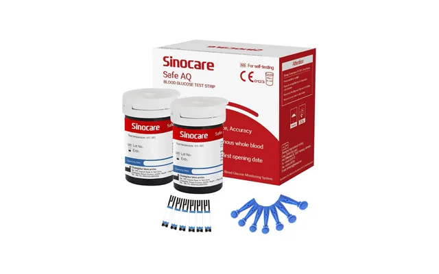 Sinocare Safe Aq Air Bluetooth Blood Sugar Monitor - No Meter Only 50pcs× Strips Lancets Mmol L