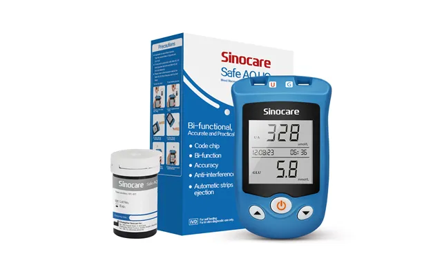 Sinocare Safe Aq Ug Blood Glucose Uric Acid Meter With Advanced Test Strips Lancet For - No Meter Only 50pcs × Uric Acid