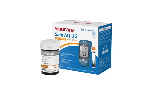 Sinocare Safe Aq Ug Test Strips With Free Lancets - Uric Acid 100