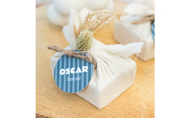 Beige Cotton Wrapped Soaps With Round Label 6 Pcs Smartphoto