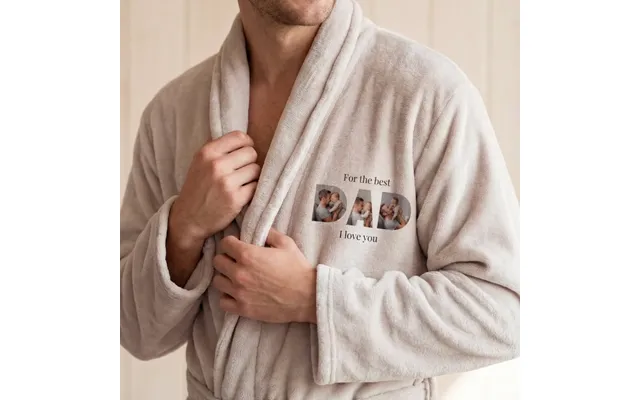 Dressing Gown Sand-coloured With Print Front L Xl Smartphoto