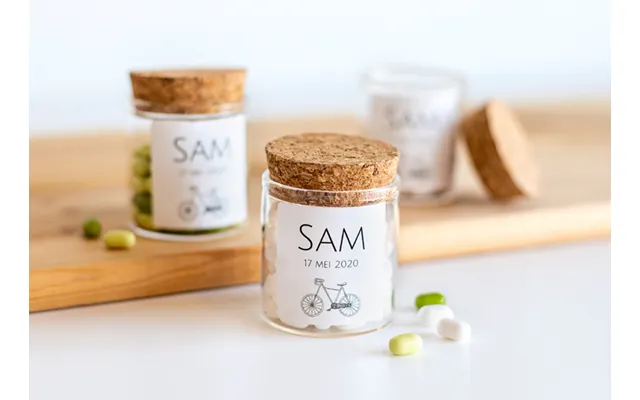 Personalised Glass Jars With Square Stickers - Set Of 12