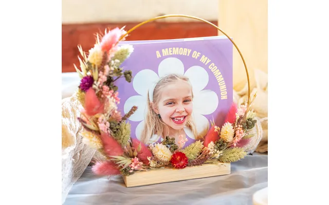 Smartphoto Dried Flower Wreath Rose Purple With 13 Photo Cards