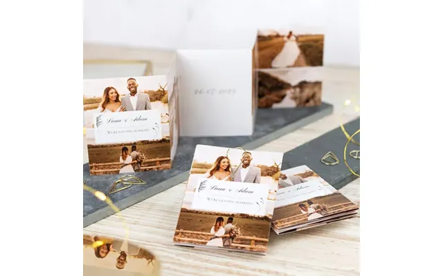 Smartphoto Fold Out Photo Card Portrait Gold Paperclip - Set Of 12