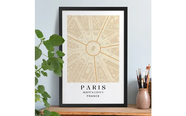 Smartphoto Map Poster Black Frame 40 X 60