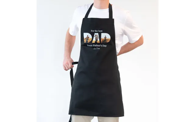 Smartphoto Personalised Black Apron With Photo And Text
