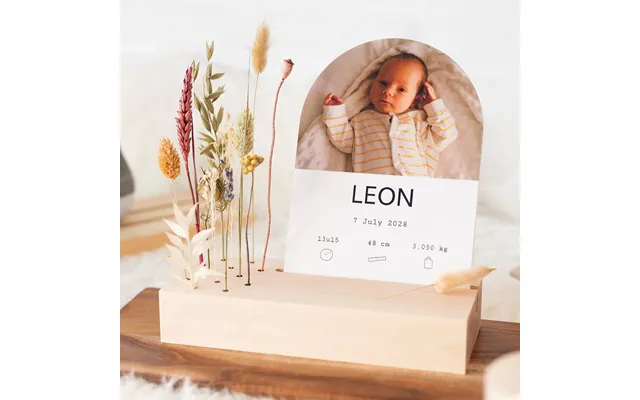 Smartphoto Wooden Block With Dried Flowers And Arched Forex Card