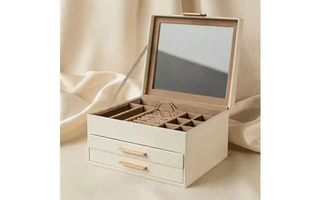 Luxury White 3-tier Pu Leather Jewellery Organizer Box Multi-functional Jewellery Storage Solution