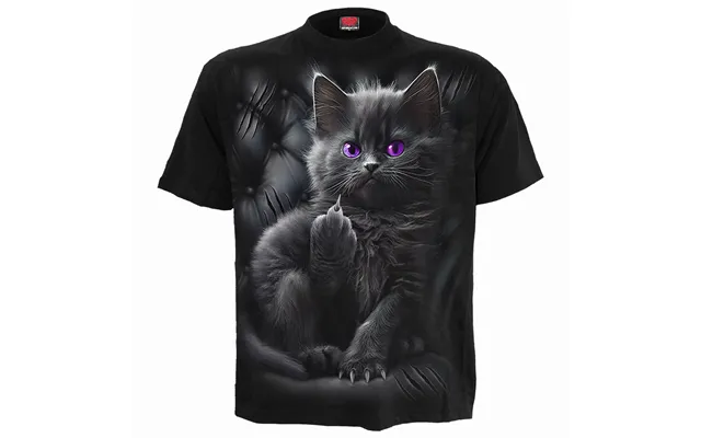 Cattitude - Front Print T-shirt Black