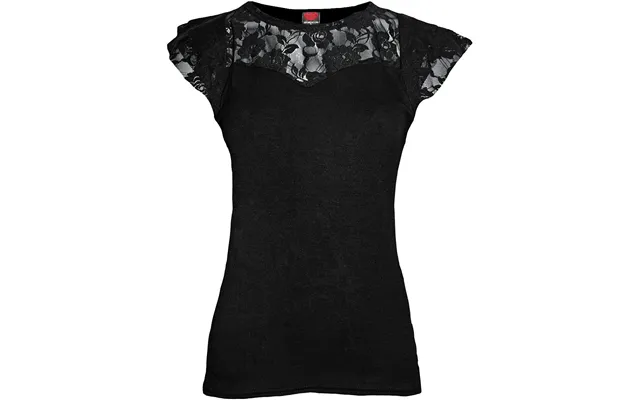 Gothic Elegance - Lace Layered Cap Sleeve Top Black