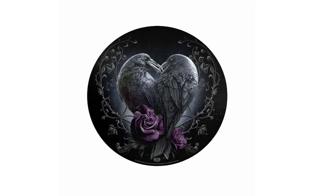 Raven Heart - Glass Chopping Board Circular