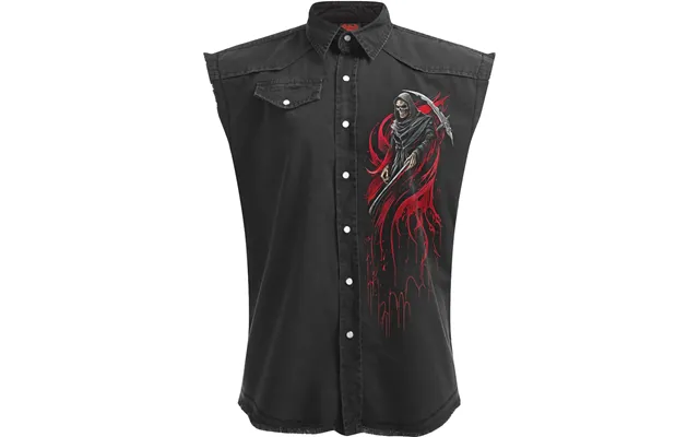 Screaming Death - Sleeveless Stone Washed Worker Black