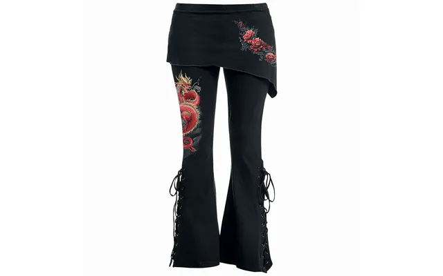 Shenlong - 2in1 Boot-cut Leggings With Micro Slant Skirt