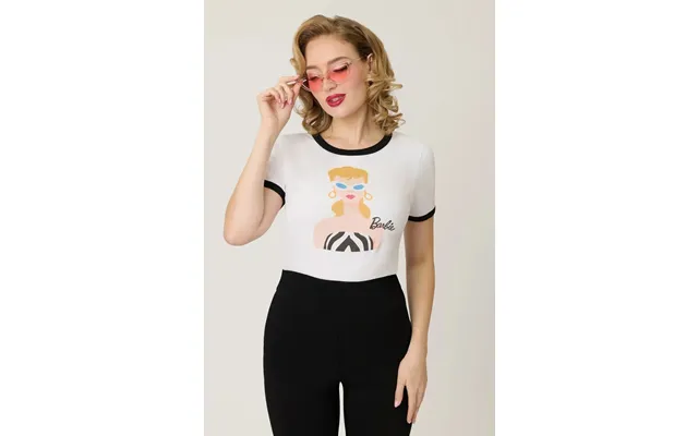 Barbie X Unique Vintage Barbie Icon Graphic Ringer Tee - White S