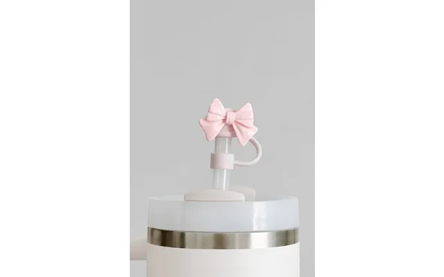 Coconut Lane Pink Bow Straw Cover