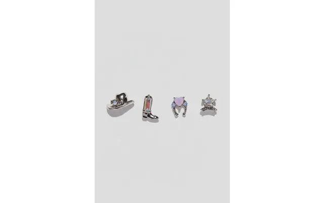 Girls Crew Cowgirl Earring Stud Set - Silver