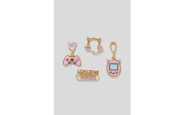 Girls Crew Gamer Gal Earring Stud Set - Gold