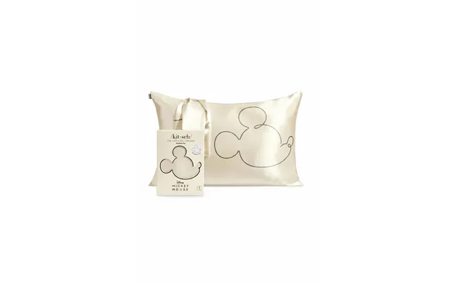 Kitsch & Mickey And Minnie Satin Pillowcase Standard Mr. Mouse - Cream