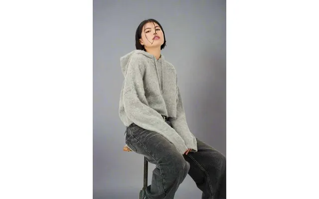 The Ragged Priest Arctic Fluffy Knit Hoodie - Gray Xs
