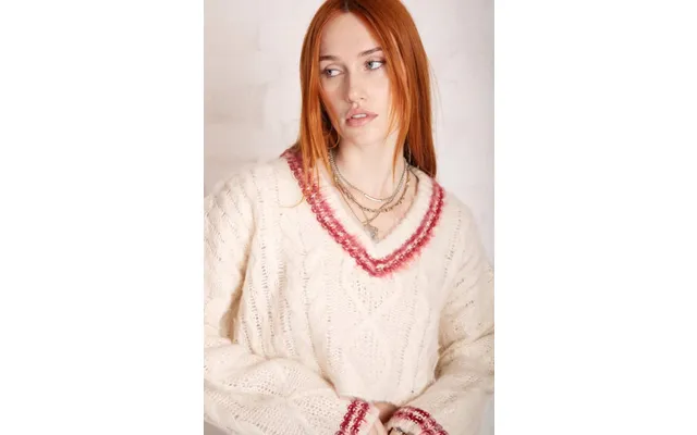 The Ragged Priest Load Varsity Crop Cable Knit Jumper Colour Cream Size S product image