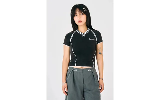 The Ragged Priest Score Varsity Baby Polo Tee - Black Uk 12