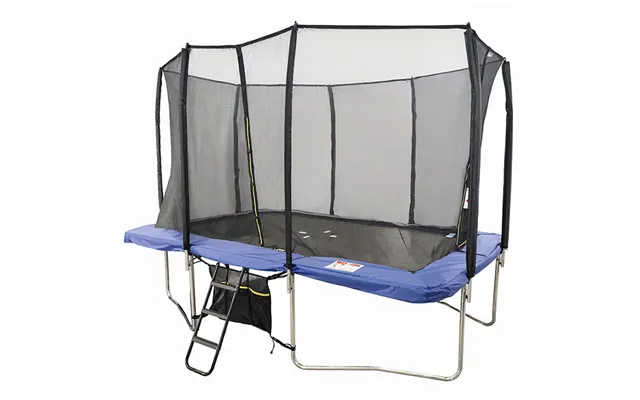 Air King Pro 8x12ft Rectangular Trampoline With Safety Enclosure Blue Free Ladder & Shoe Tidy product image