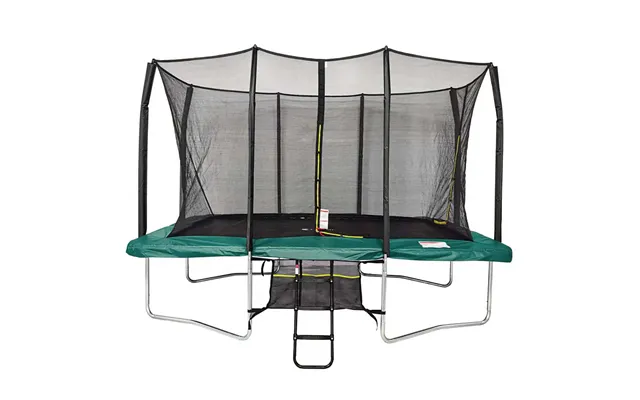 Air King Pro 9x14ft Rectangular Trampoline With Safety Enclosure Green Free Ladder & Shoe Tidy product image