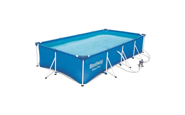 Bestway 13ft Rectangular Above Ground Steel Pro Swimming Pool Set