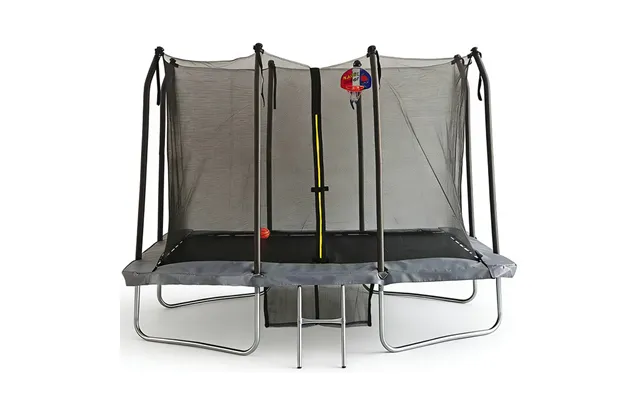 Big Foot 5x7ft Rectangular Trampoline With Safety Enclosure Grey Free Ladder Basketball Game & Shoe Tidy product image