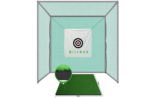 Hillman Pgm 3m Semi-commercial Golf Practice Cage And 1.5m Deluxe Practice Mat Package