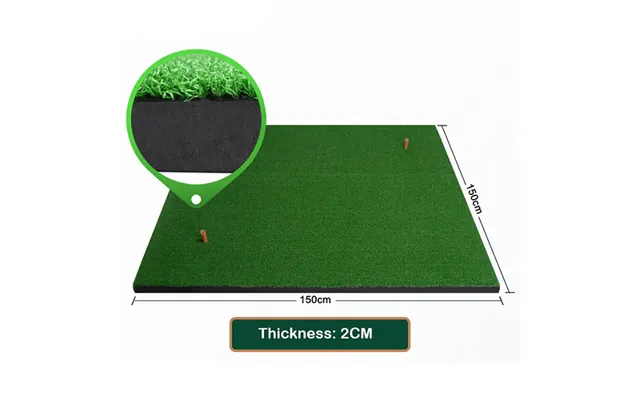 Hillman Pgm Golf 1.5m Deluxe Practice Mat With Rubber Tee