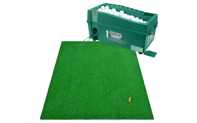 Hillman Pgm Semi-automatic Golf Ball Dispenser And Artificial Turf Large Practice Mat With Rubber Tee Package