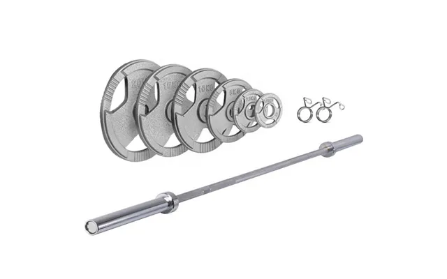 Ironman 145kg Olympic Tri-grip Hammertone Weight Set With 86 Olympic Weight Bar