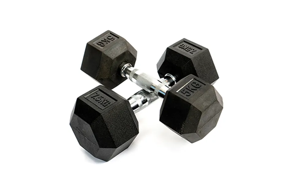 Ironman Rubber Coated Hex 5kg Dumbbell Pair