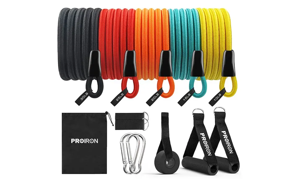 Proiron Resistance Band Set With Handles Ankle Straps And Door Anchor