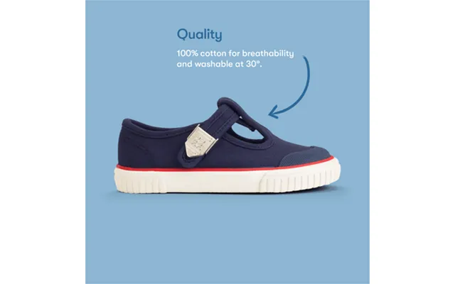 Anchor - Navy Blue T-bar Buckle Canvas Shoes product image
