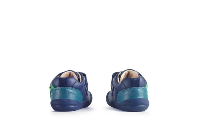 Dino Foot - French Navy Leather Dino Rip-tape First Walking Shoes product image