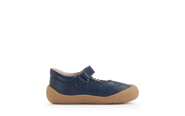 Eva - Navy Leather Girls Rip-tape First Walking Shoes product image