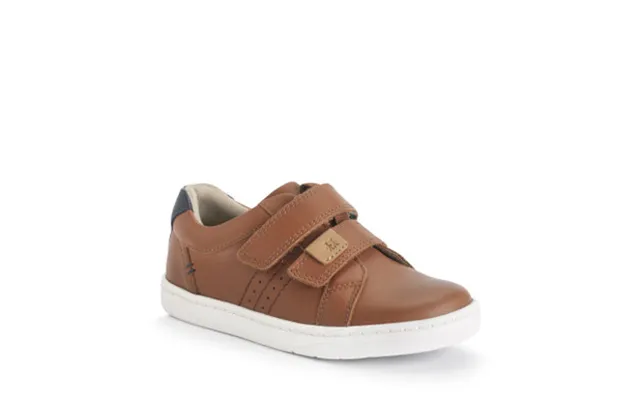Explore - Tan Navy Leather Boys Riptape Pre-school Shoes