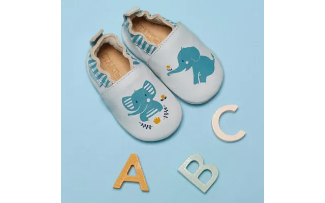Fable - Grey Leather Elephant Baby Pram Shoes product image