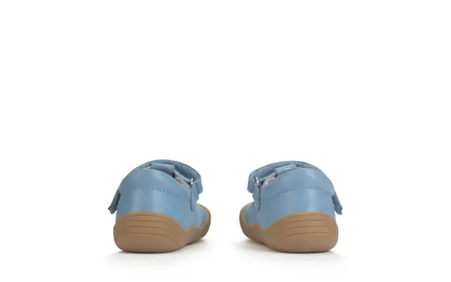 Floret - Cornflower Blue Leather Girls Riptape First Walking Shoes