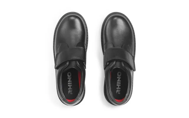 Glint - Black Leather Boys Rip-tape School Shoes