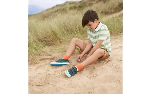 Jurassic - Navy Blue Dino Print Boys Rip-tape Canvas Shoes product image