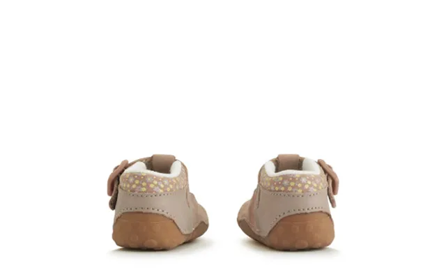 Little Paws - Taupe Nubuck Leather Bunny Girls T-bar Buckle Pre-walking Shoes