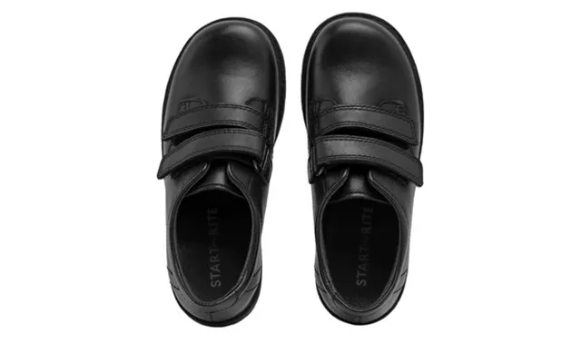 Lucky - Black Leather Boys Rip-tape Pre-school Shoes product image