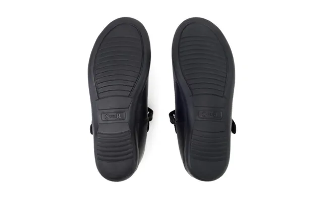 Mary Jane - Black Leather Girls Rip-tape School Shoes
