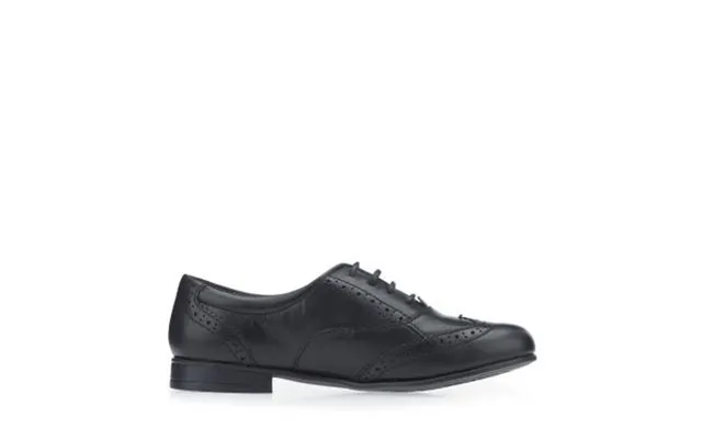 Matilda - Black Leather Girls Lace-up Closed School Shoes